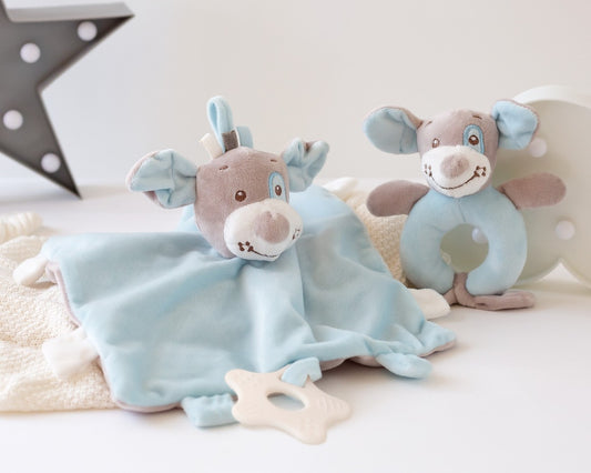 Set DouDou e Sonaglino Cagnolino Kio Kids Blu