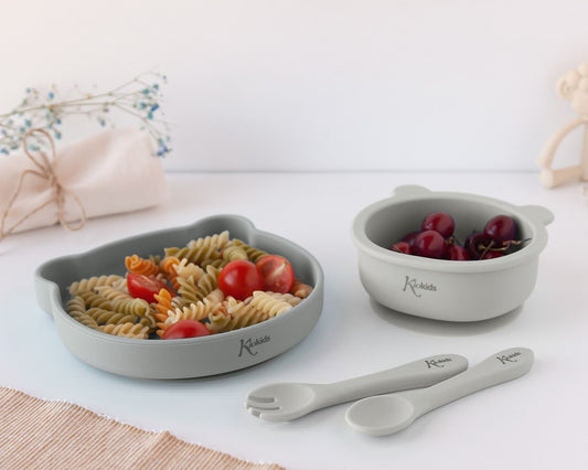 Set Pappa KioKids Silicone 4PZ Grigio