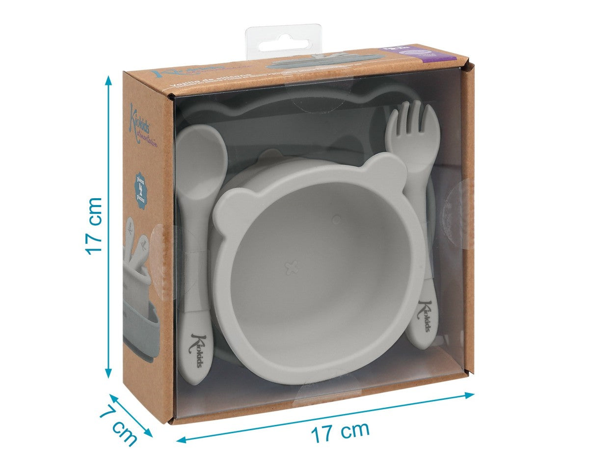 Set Pappa KioKids Silicone 4PZ Grigio